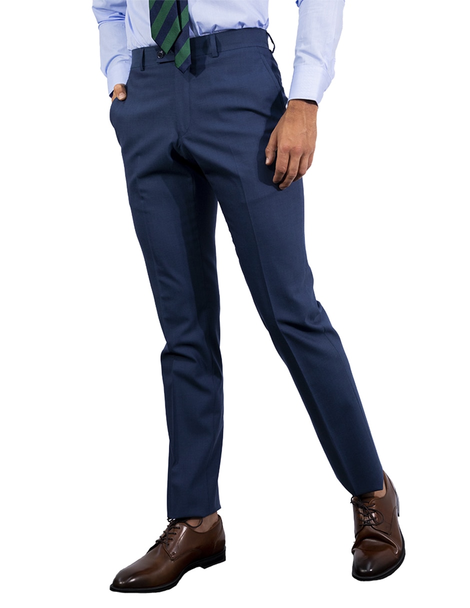 Pantalón de vestir recto de lana para hombre