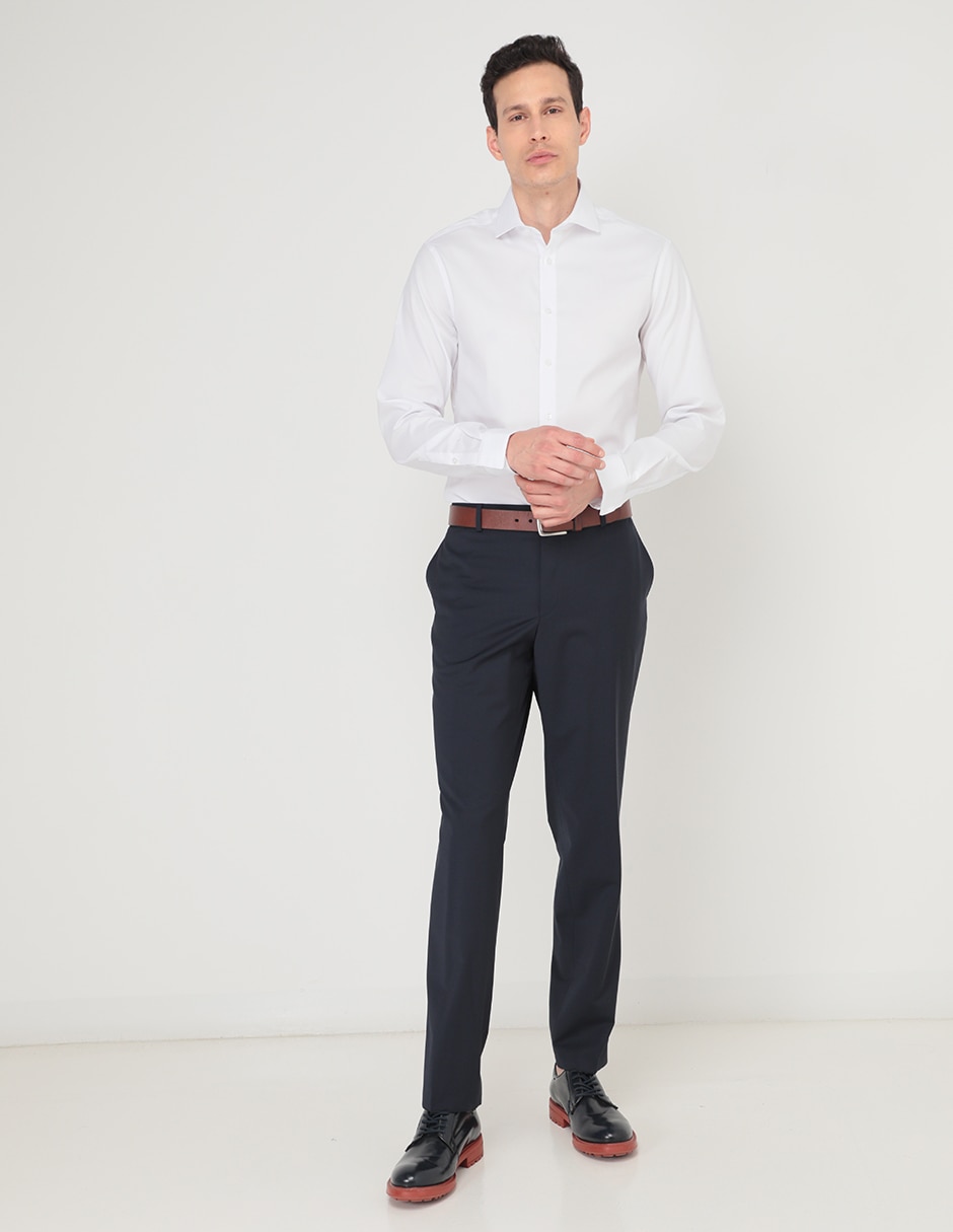 Pantalón de vestir slim de algodón para hombre 4