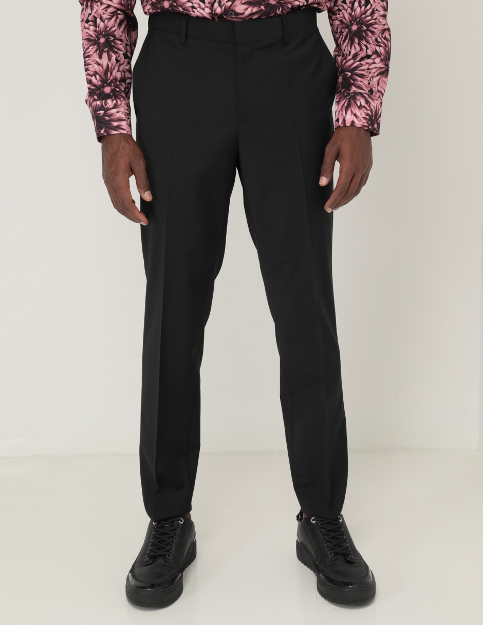 Pantalón casual de vestir slim de lana para hombre Pantalón casual de vestir slim de lana para hombre