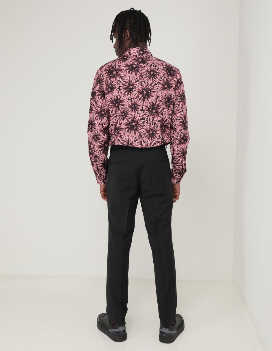 Pantalón casual de vestir slim de lana para hombre 4