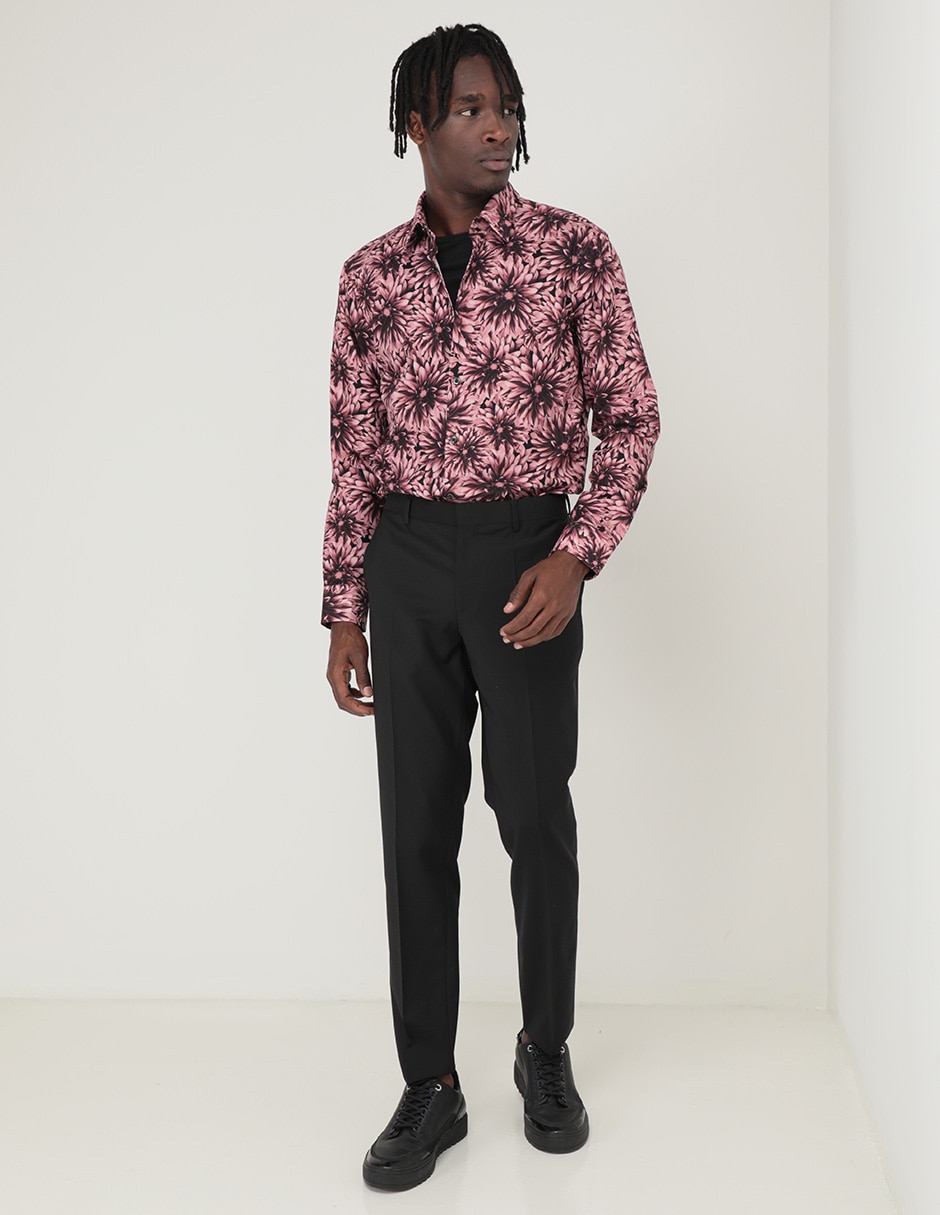 Pantalón casual de vestir slim de lana para hombre 3