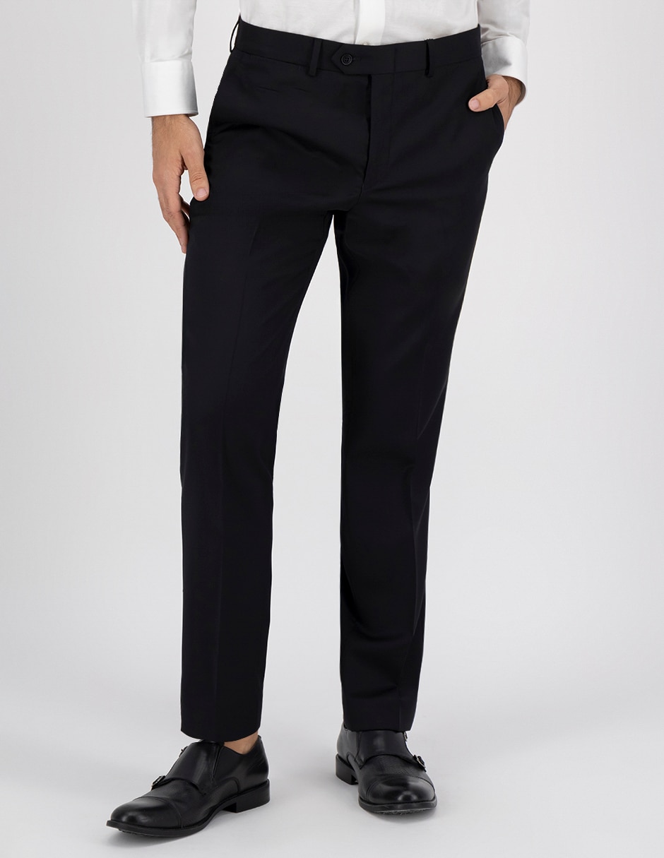 Pantalón de vestir recto de lana para hombre