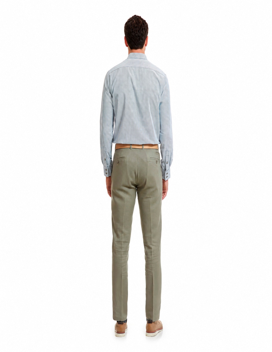 Camisa business casual manga larga para hombre