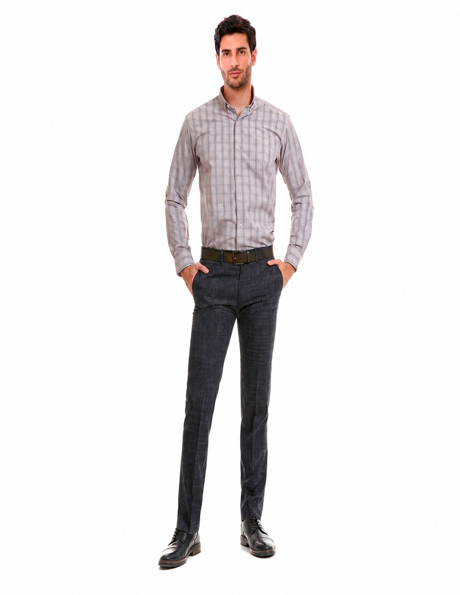 Camisa business casual de algodón manga larga para hombre Camisa business casual de algodón manga larga para hombre