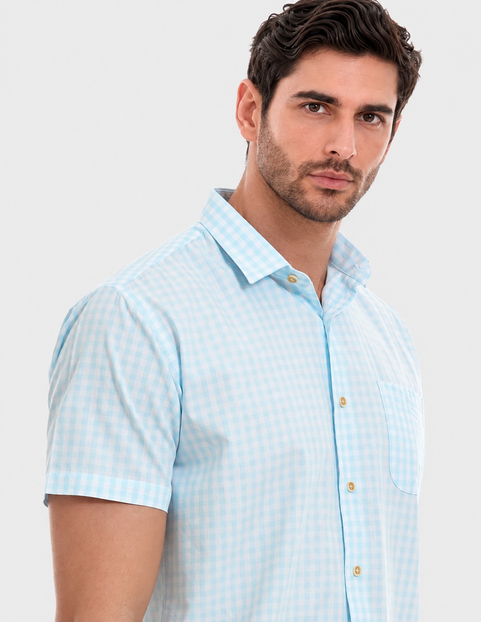 Camisa business casual de algodón manga corta para hombre 3