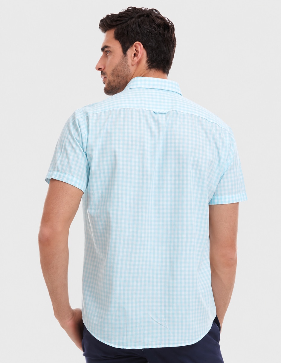 Camisa business casual de algodón manga corta para hombre 2