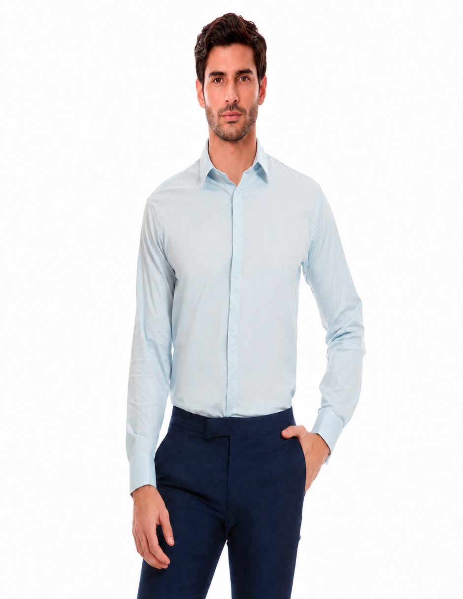 Camisa etiqueta de algodón manga larga para hombre Camisa etiqueta de algodón manga larga para hombre