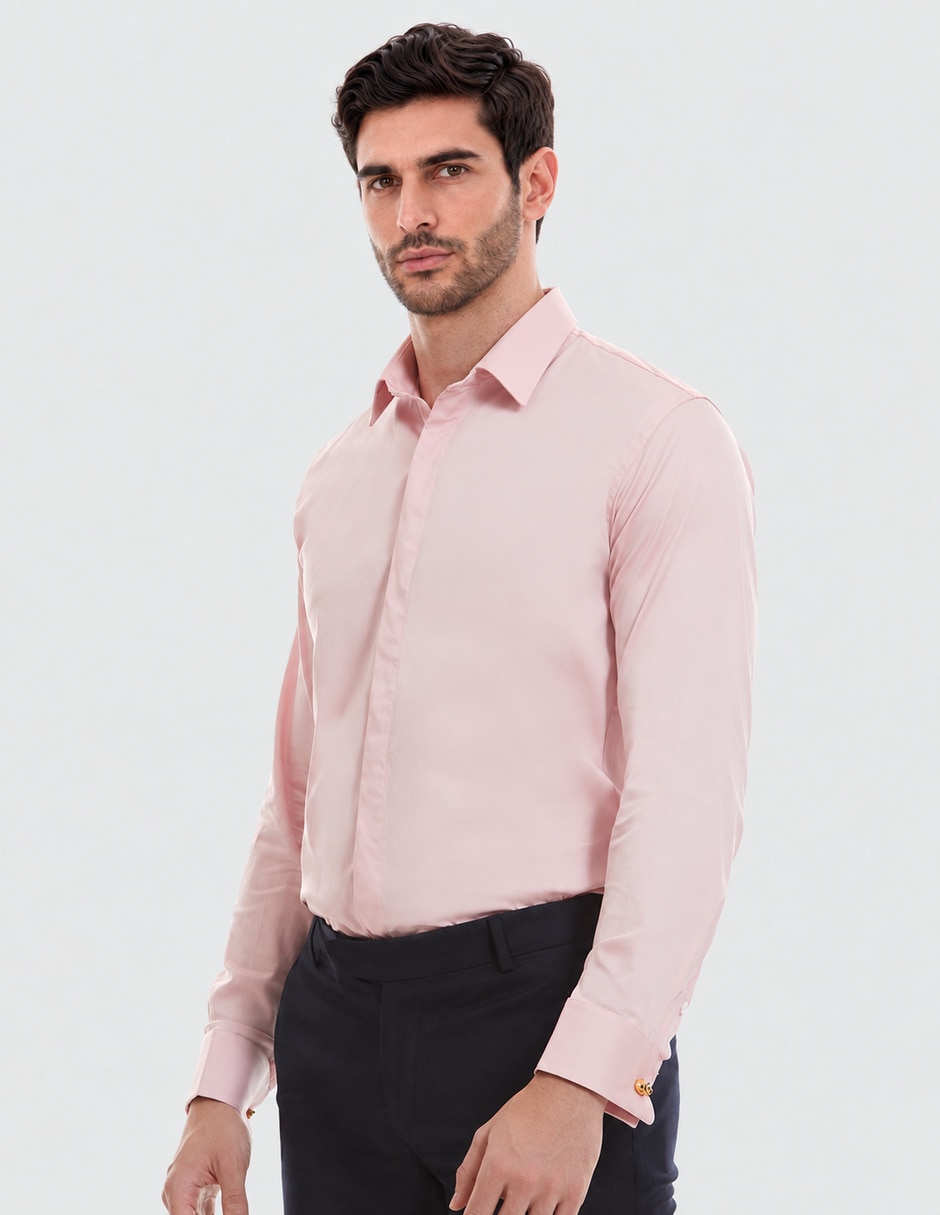 Camisa etiqueta de algodón manga larga para hombre 2