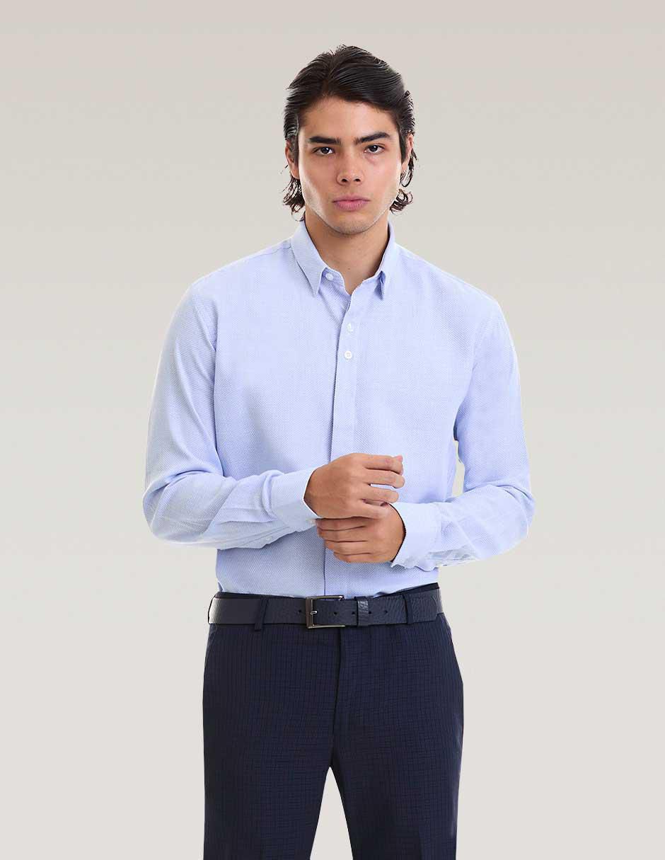 Camisa formal de algodón manga larga para hombre