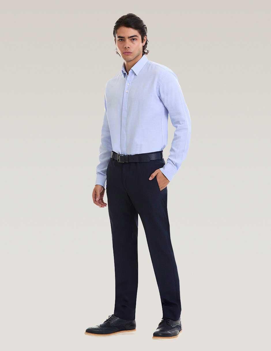Camisa formal de algodón manga larga para hombre