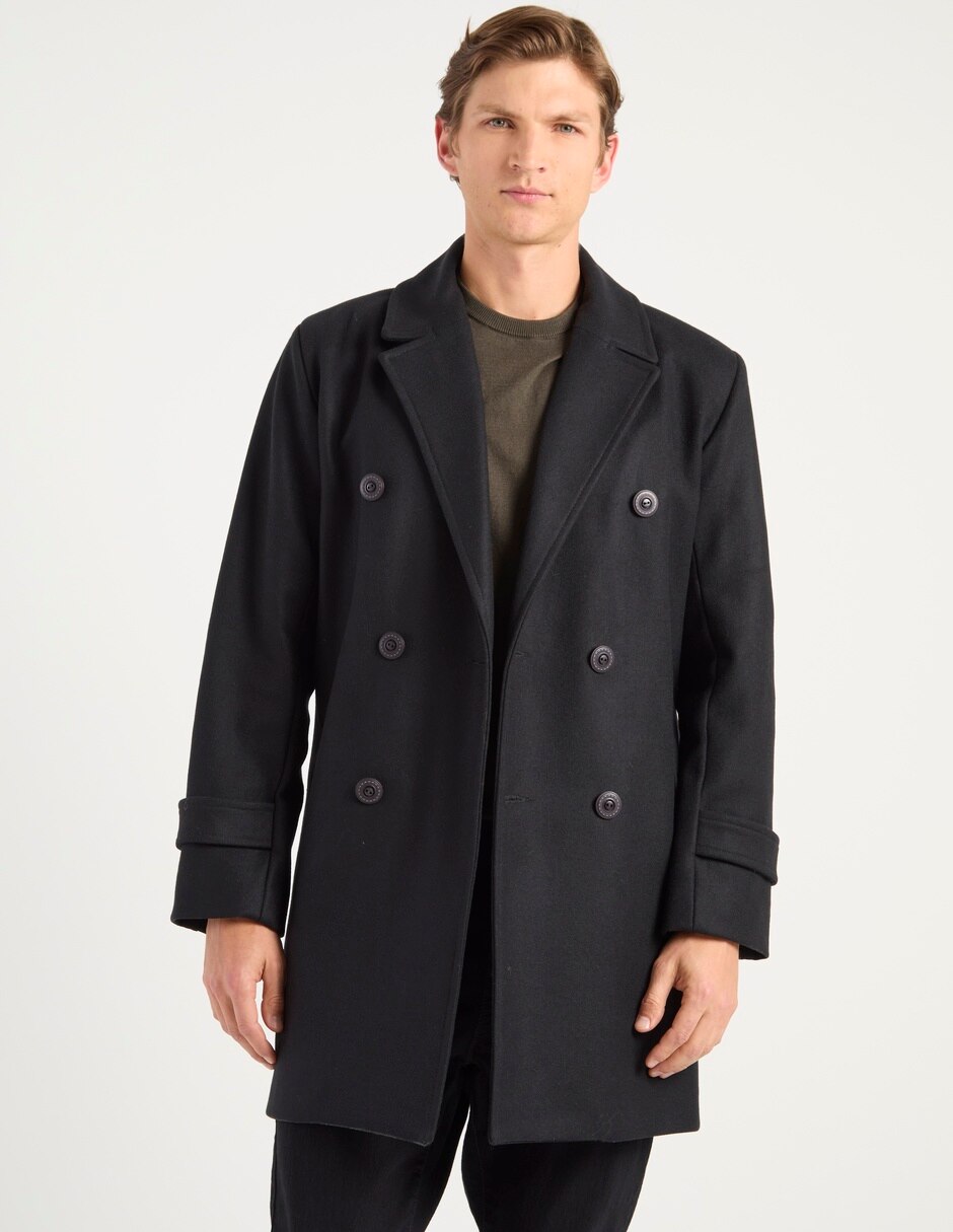 Abrigo Merkabá de lana impermeable con bolsillos para hombre