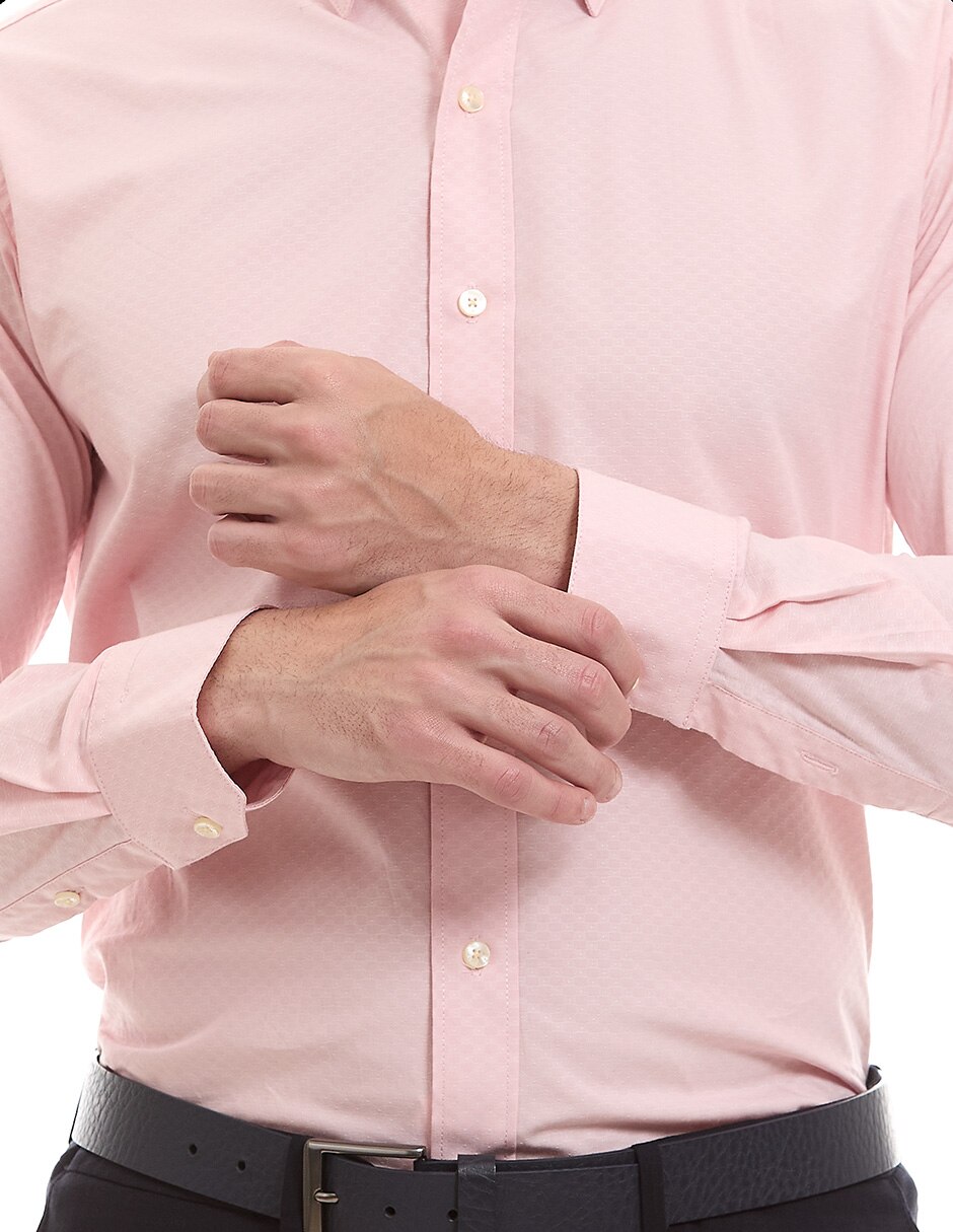 Camisa de vestir de algodón manga larga para hombre 6