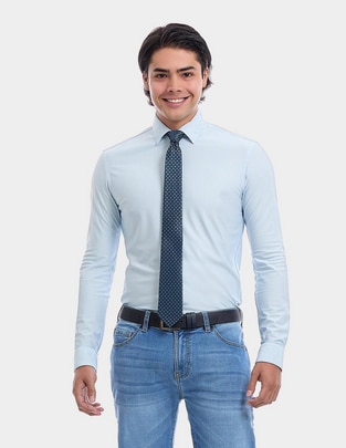 Camisa formal manga larga para hombre