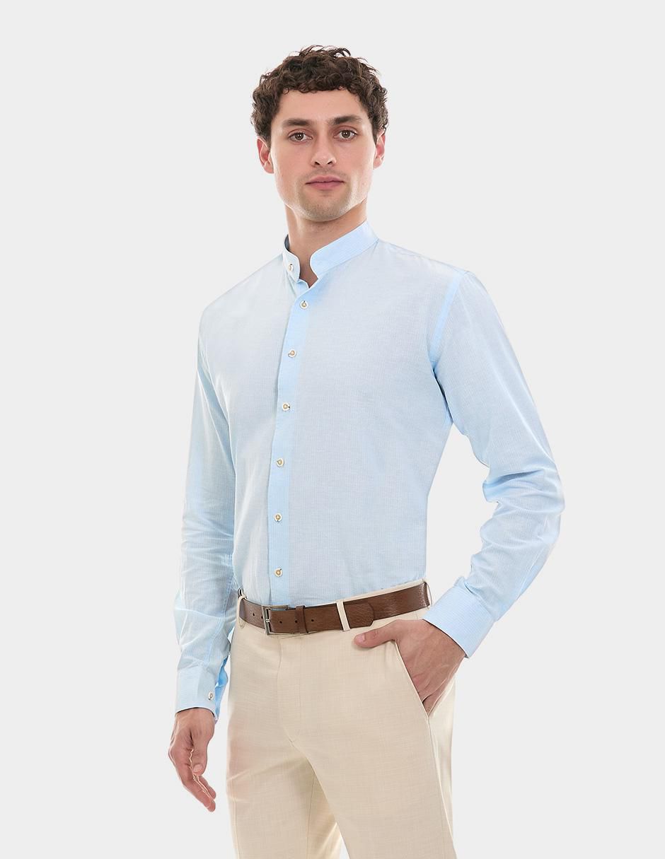 Camisa formal manga larga para hombre 2