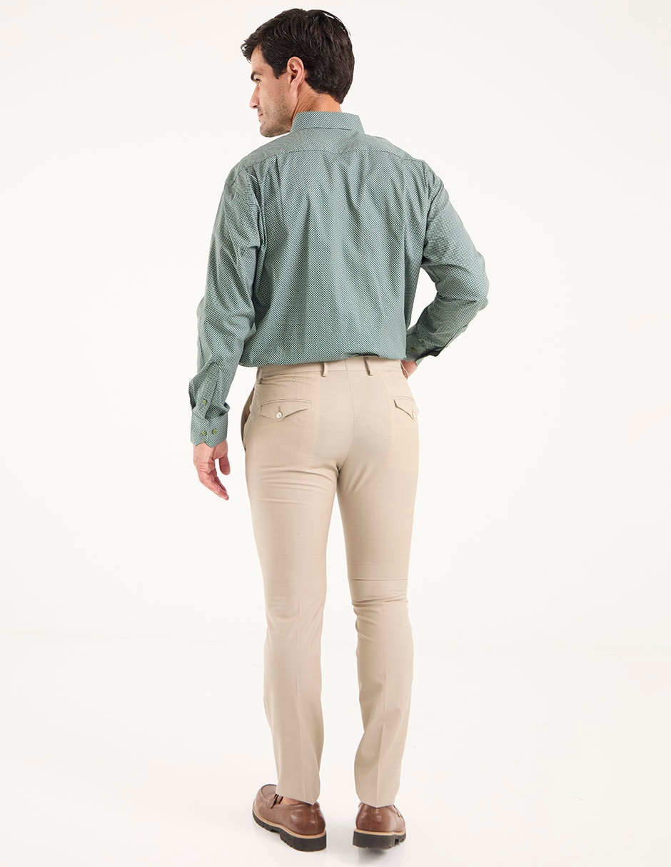 Pantalón de vestir de vestir slim de lana para hombre 5