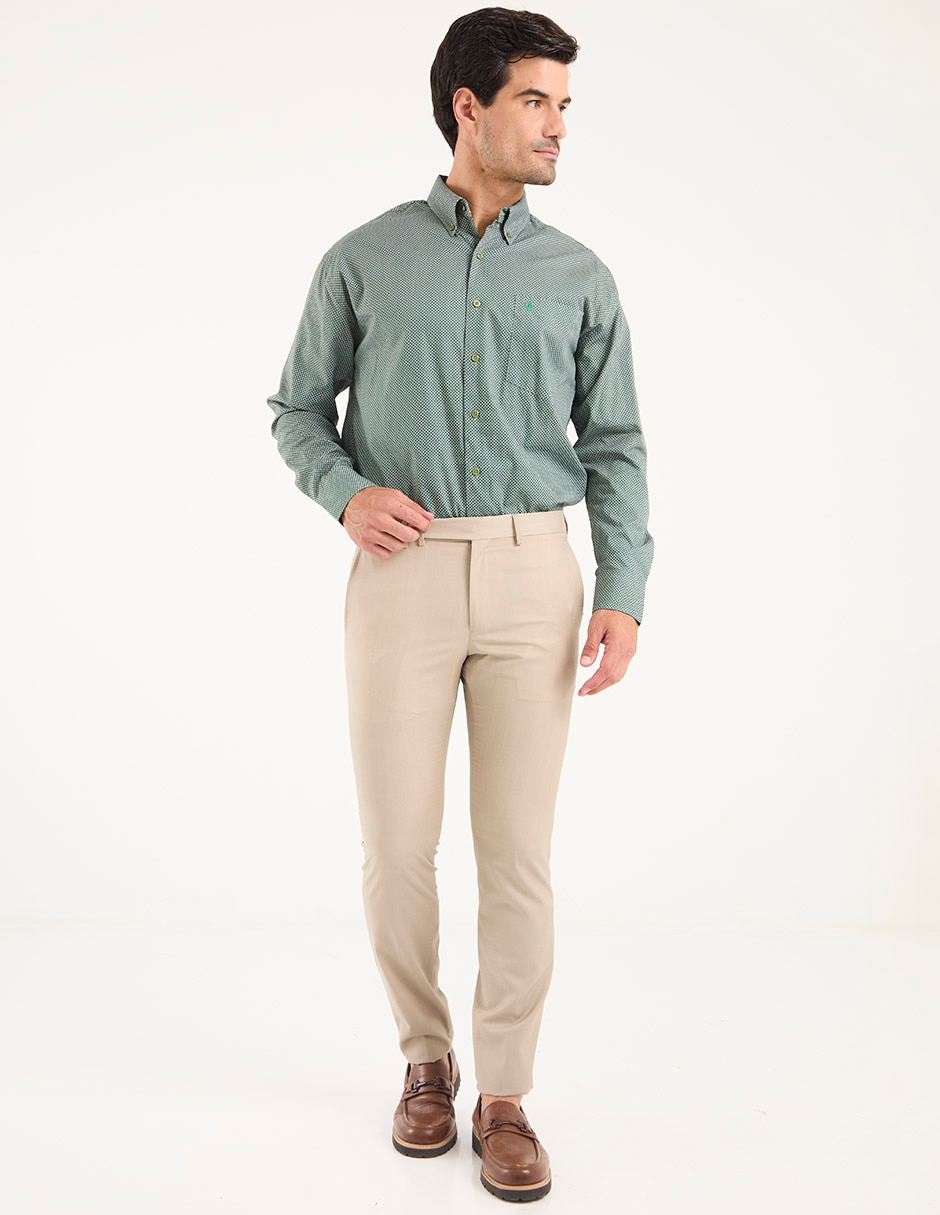 Pantalón de vestir de vestir slim de lana para hombre 6