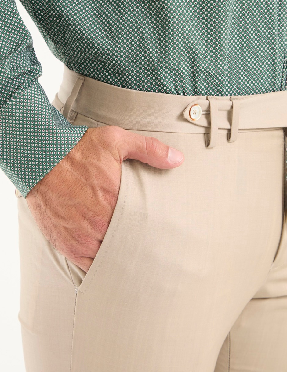 Pantalón de vestir de vestir slim de lana para hombre 7