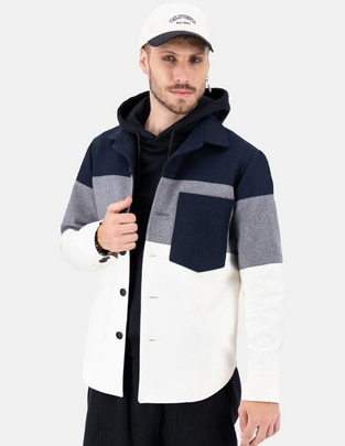 Abrigo de lana impermeable con bolsillos para hombre