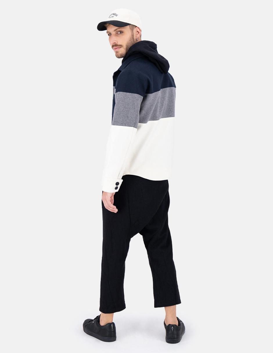 Abrigo de lana impermeable con bolsillos para hombre
