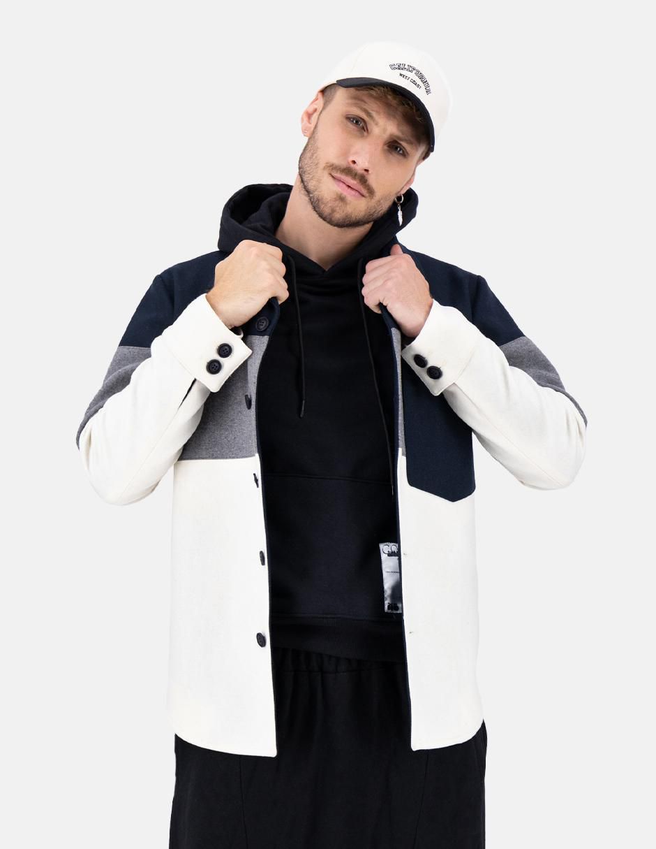 Abrigo de lana impermeable con bolsillos para hombre