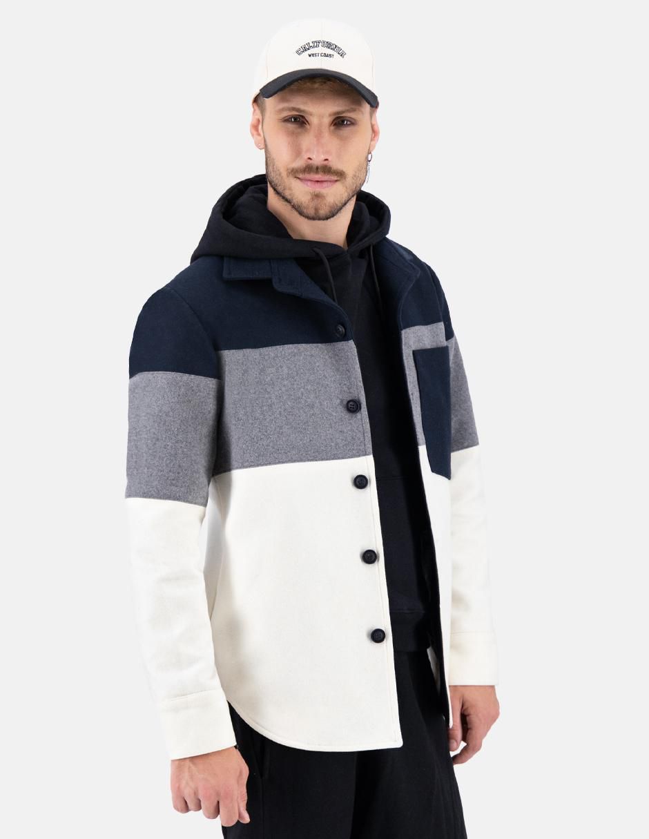 Abrigo de lana impermeable con bolsillos para hombre