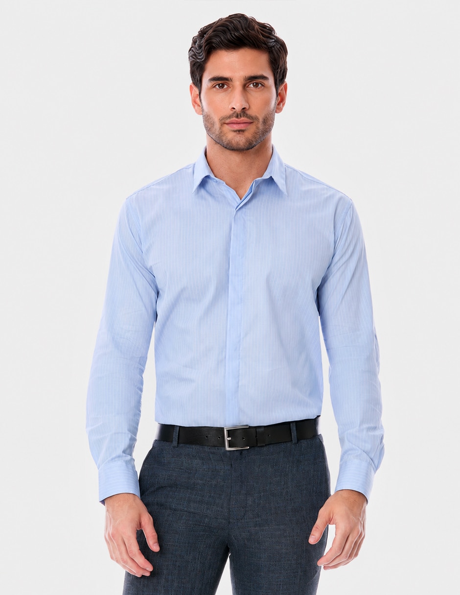 Camisa de vestir de algodón manga larga para hombre Camisa de vestir de algodón manga larga para hombre