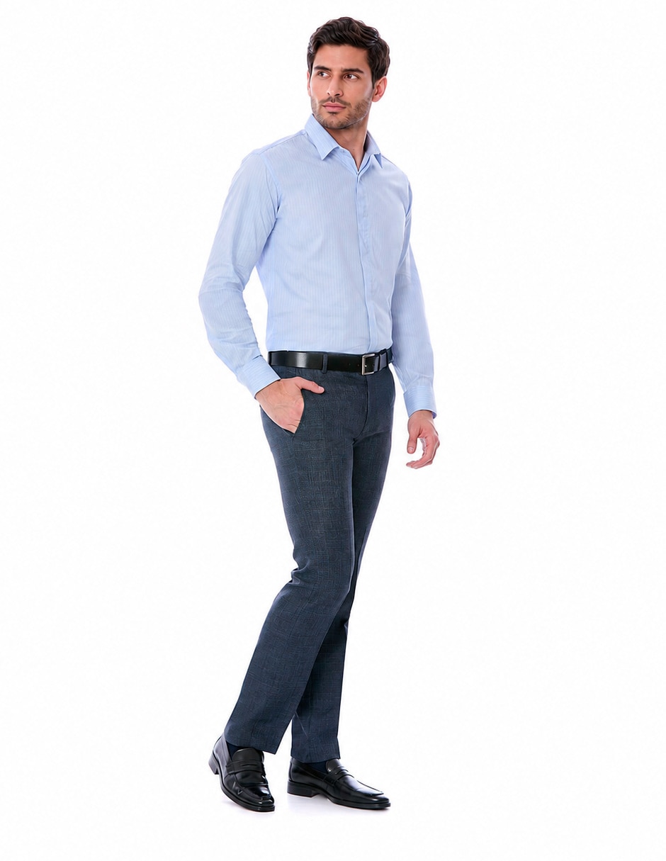 Camisa de vestir de algodón manga larga para hombre 5