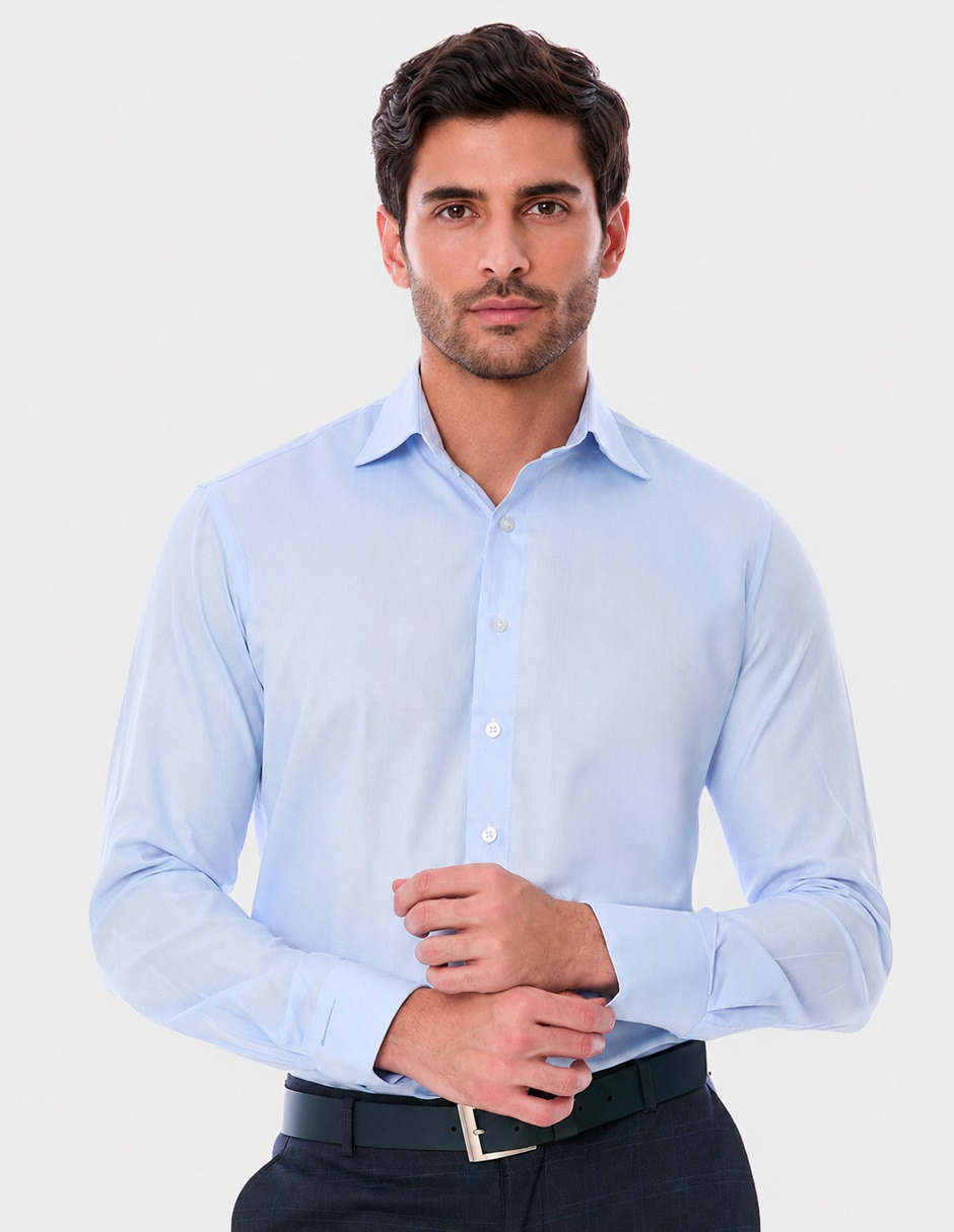 Camisa de vestir Vittorio Forti de algodón manga larga para hombre