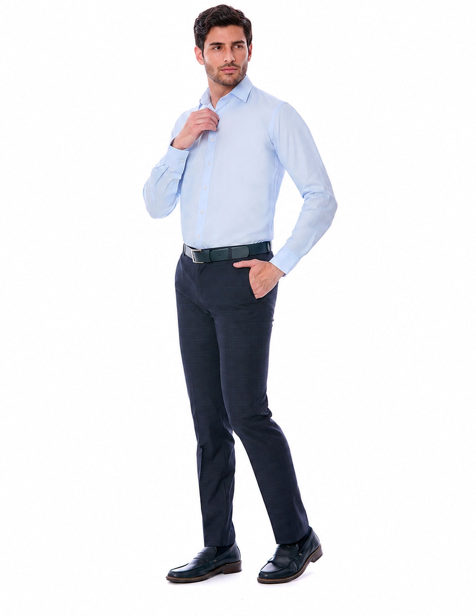 Camisa formal de algodón manga larga para hombre 6