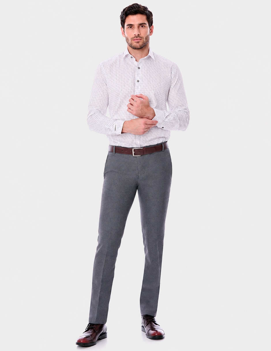 Camisa de vestir Vittorio Forti de algodón manga larga para hombre