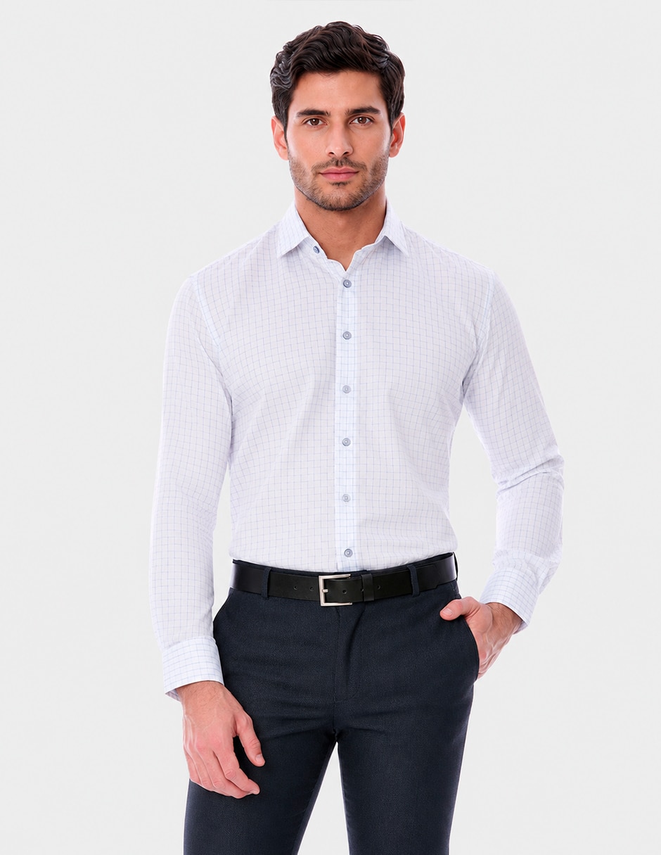 Camisa de vestir de algodón manga larga para hombre Camisa de vestir de algodón manga larga para hombre