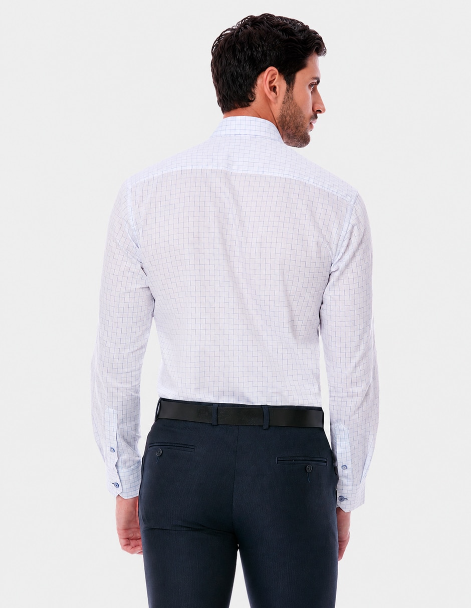 Camisa de vestir de algodón manga larga para hombre 4
