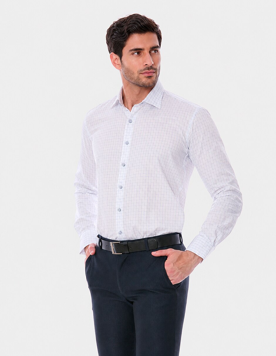 Camisa de vestir de algodón manga larga para hombre 7