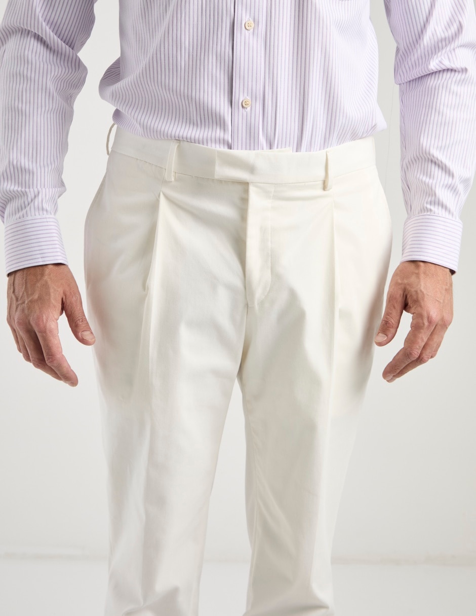 Pantalón de vestir chino slim de lana para hombre 10