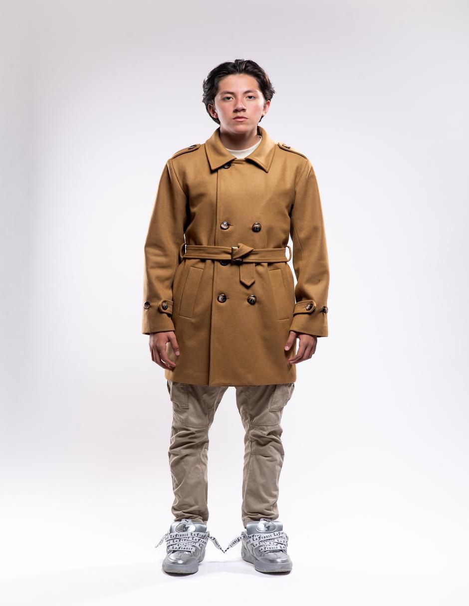Abrigo de lana impermeable con bolsillos para hombre