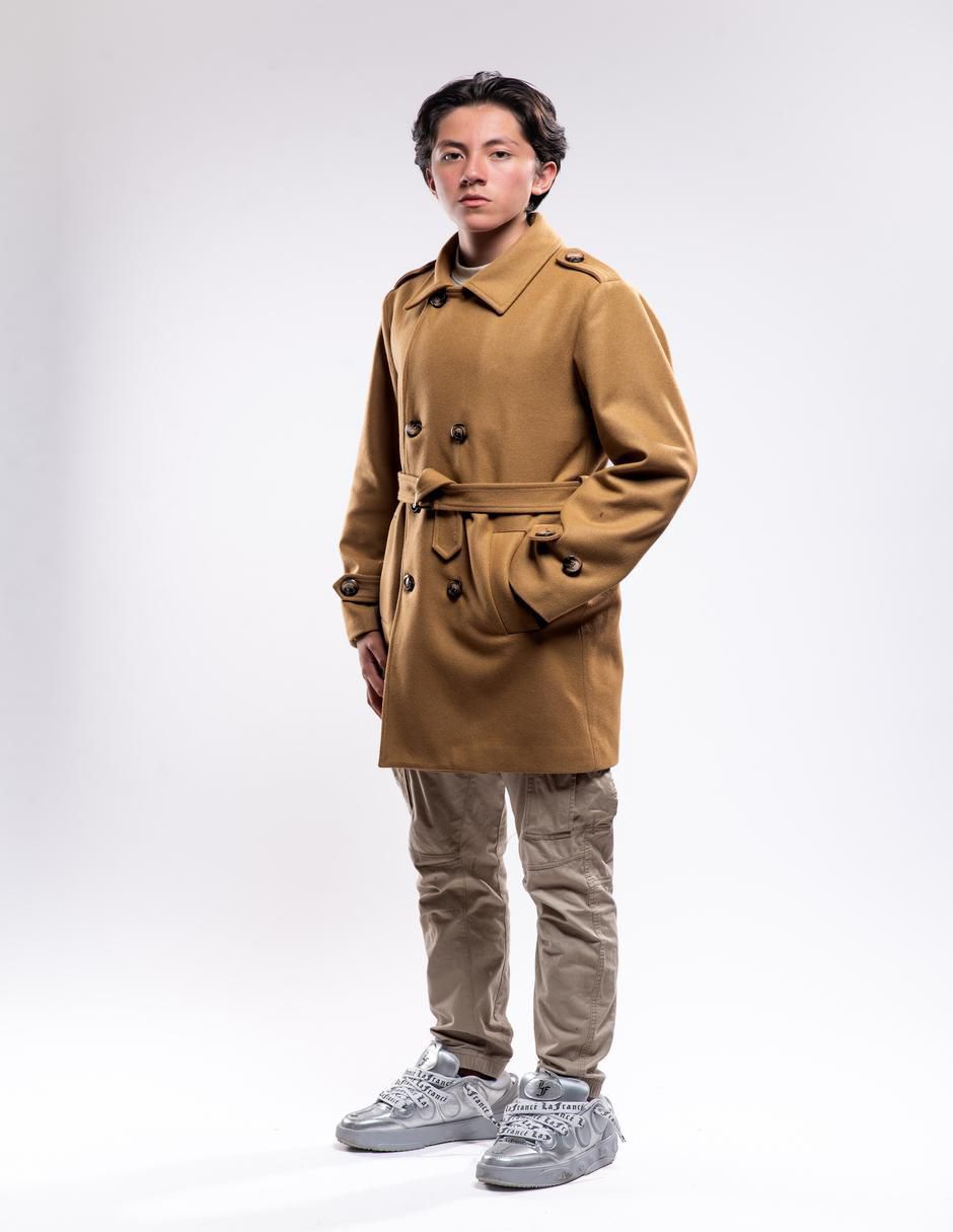 Abrigo de lana impermeable con bolsillos para hombre