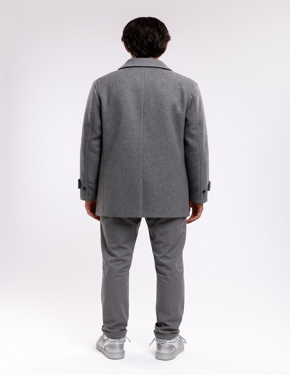Abrigo de lana impermeable efecto doble prenda para hombre