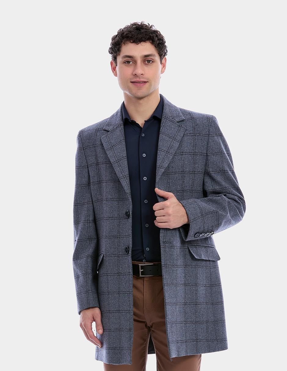 Abrigo de lana estampado a cuadros para hombre Abrigo de lana estampado a cuadros para hombre