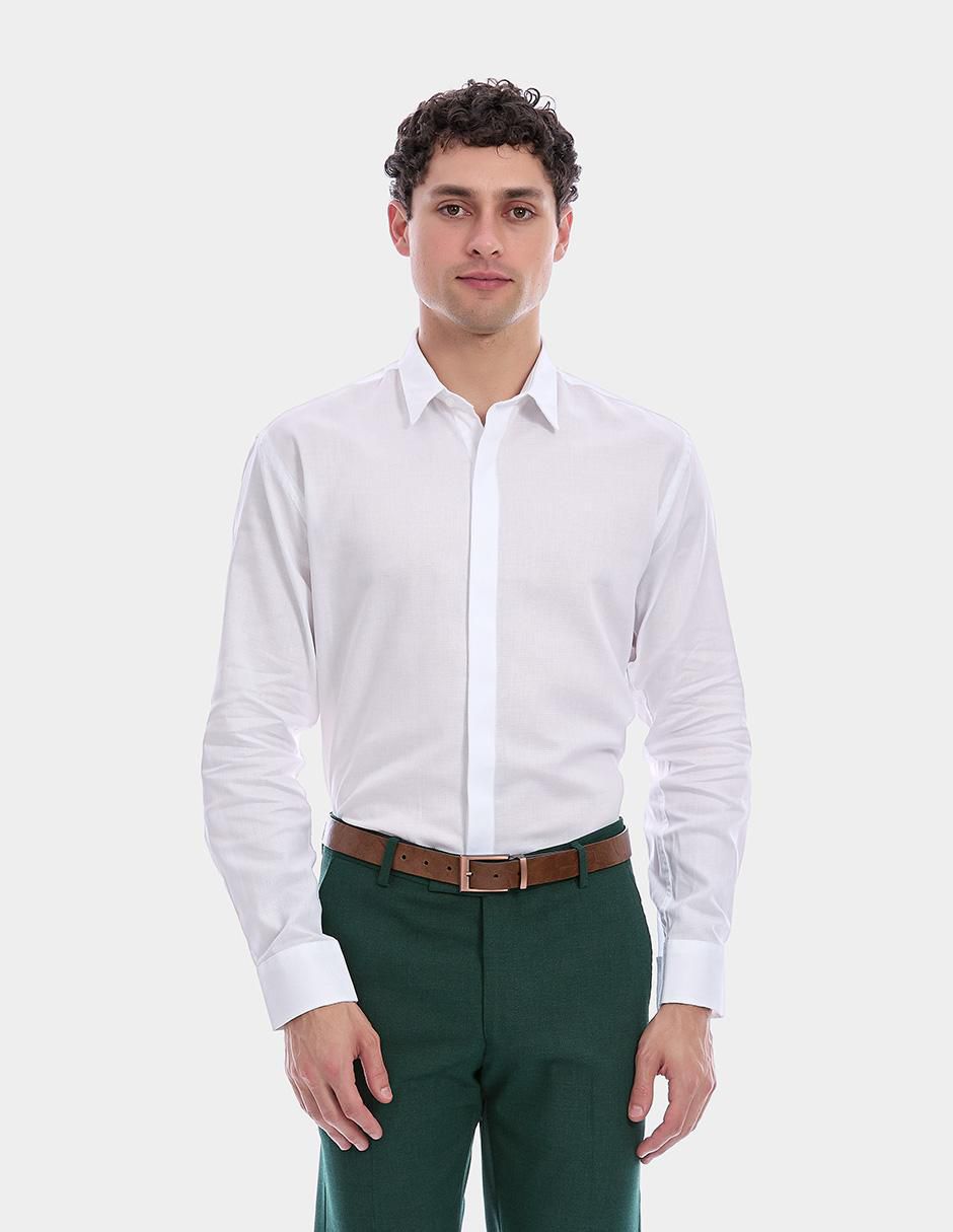 Camisa etiqueta Vittorio Forti de algodón manga larga para hombre