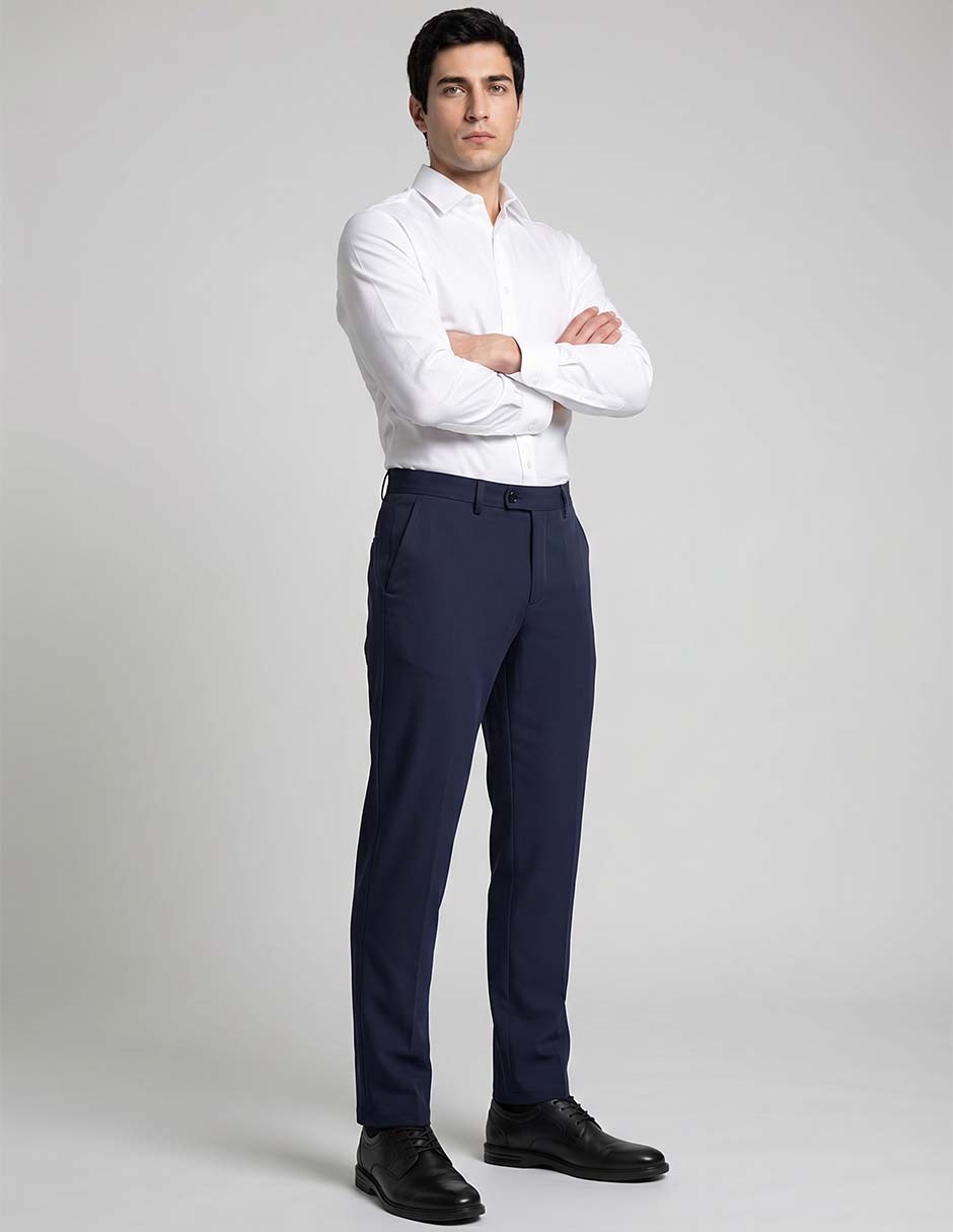 Pantalón de vestir slim de algodón para hombre 3