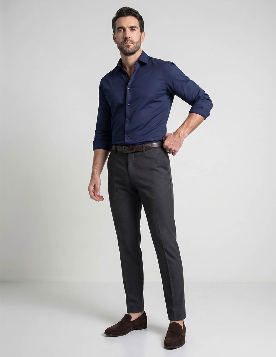 Pantalón de vestir skinny de algodón para hombre 3