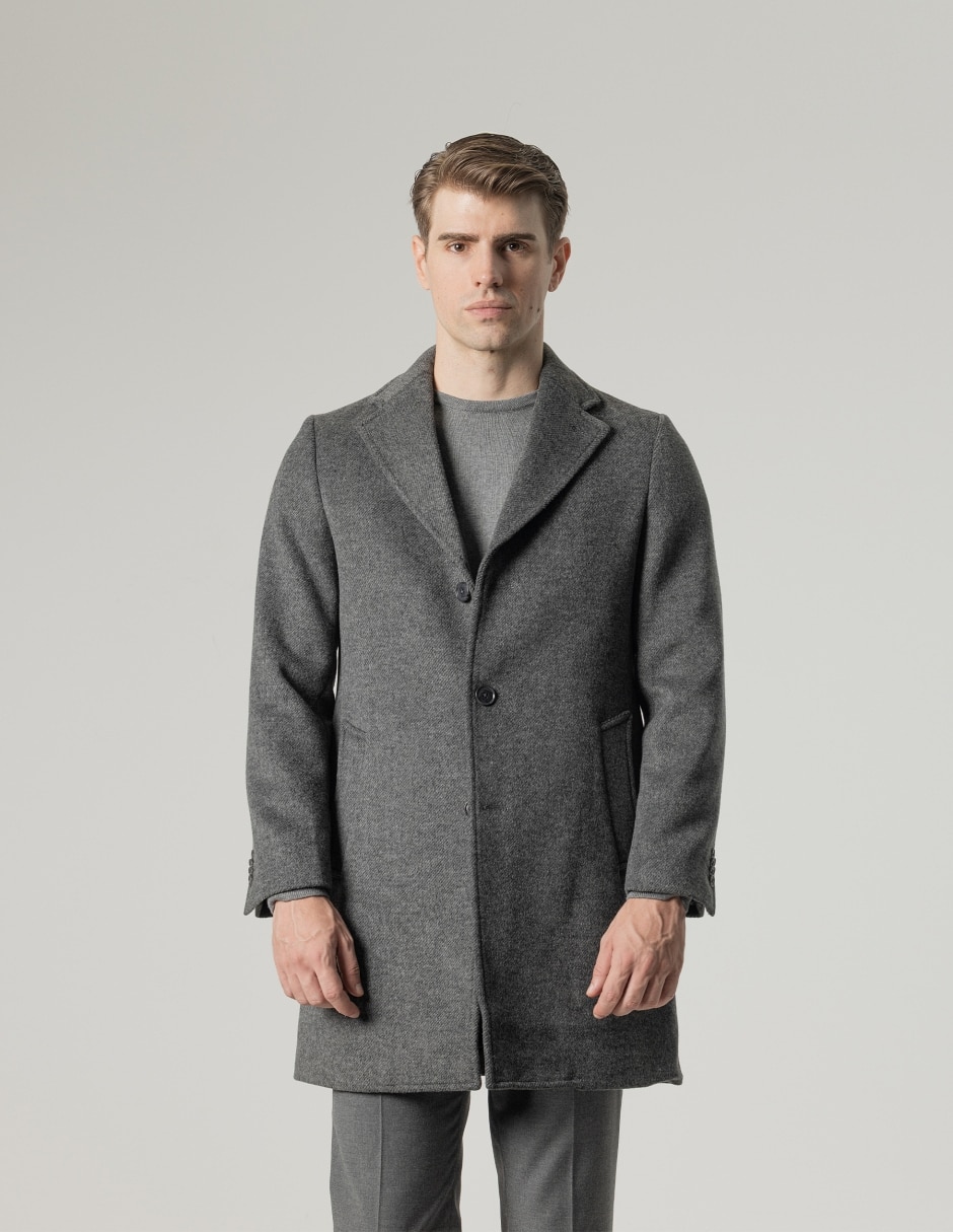 Abrigo con bolsillos estampado jaspeado para hombre Abrigo con bolsillos estampado jaspeado para hombre