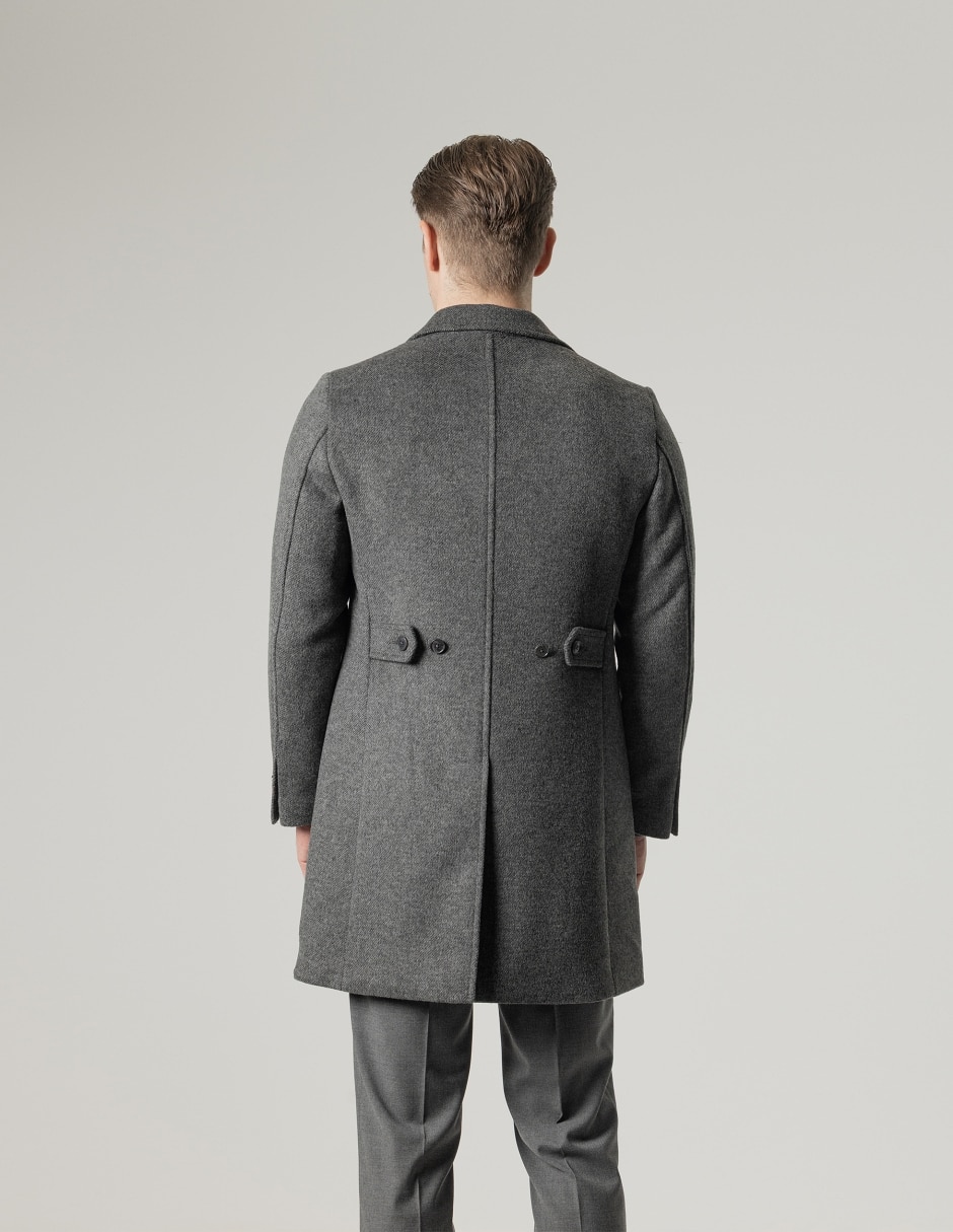 Abrigo con bolsillos estampado jaspeado para hombre 3