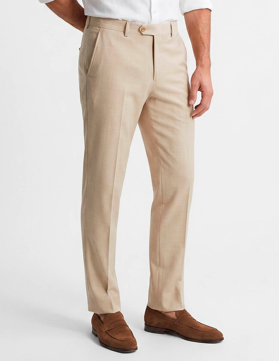 Pantalón formal de vestir slim de poliéster y elastano para hombre