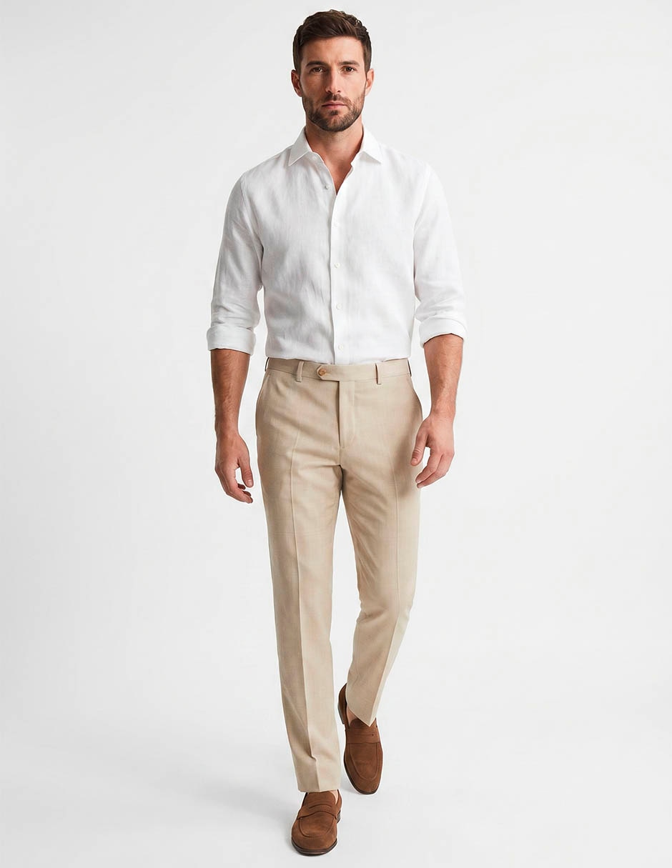 Pantalón formal de vestir slim jbe de poliéster y elastano para hombre