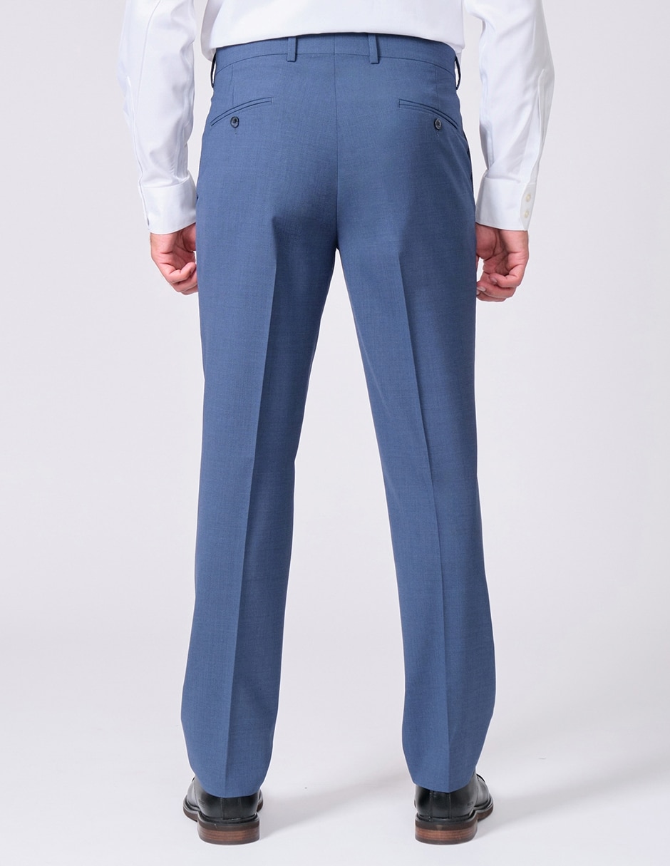 Pantalón formal regular slim de lana y poliéster para hombre 4