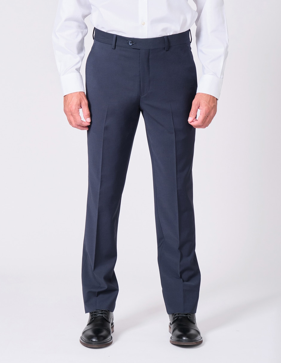 Pantalón formal regular slim de lana y poliéster para hombre Pantalón formal regular slim de lana y poliéster para hombre