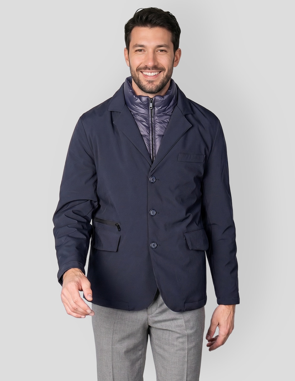 Abrigo efecto doble prenda para hombre Abrigo efecto doble prenda para hombre