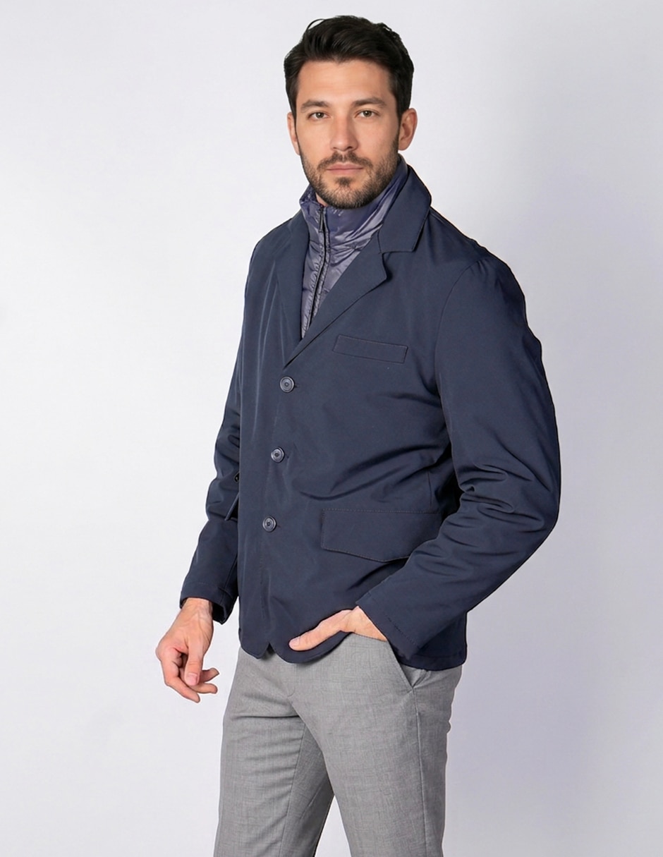 Abrigo efecto doble prenda para hombre 3