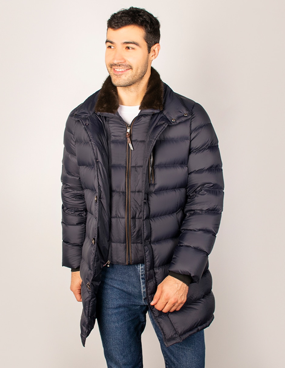 Abrigo efecto doble prenda para hombre 2